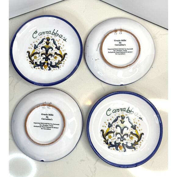 Original Sicilian Hand Painted Bread/Oil Plates Carrabba's #4 Euromold 1986 - Picture 2 of 5